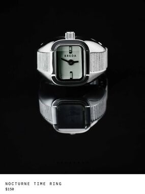 Breda Nocturne Time Ring — Silver/Smoke New
Without tags